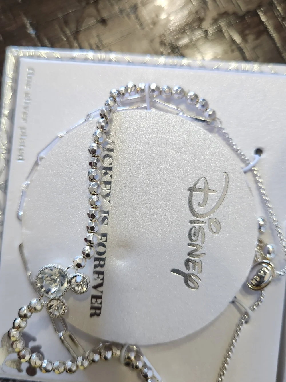 Disney Silver-Plated Mickey Crystal Bracelet - Silver - Picture 5 of 14
